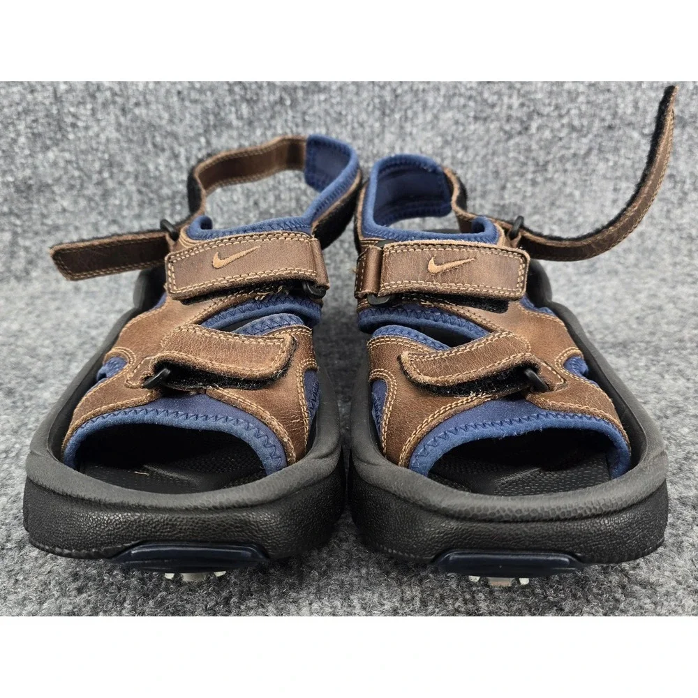 Nike Air Golf Sandals Womens 9 Brown Leather Spiked Strappy Sport 302135-221